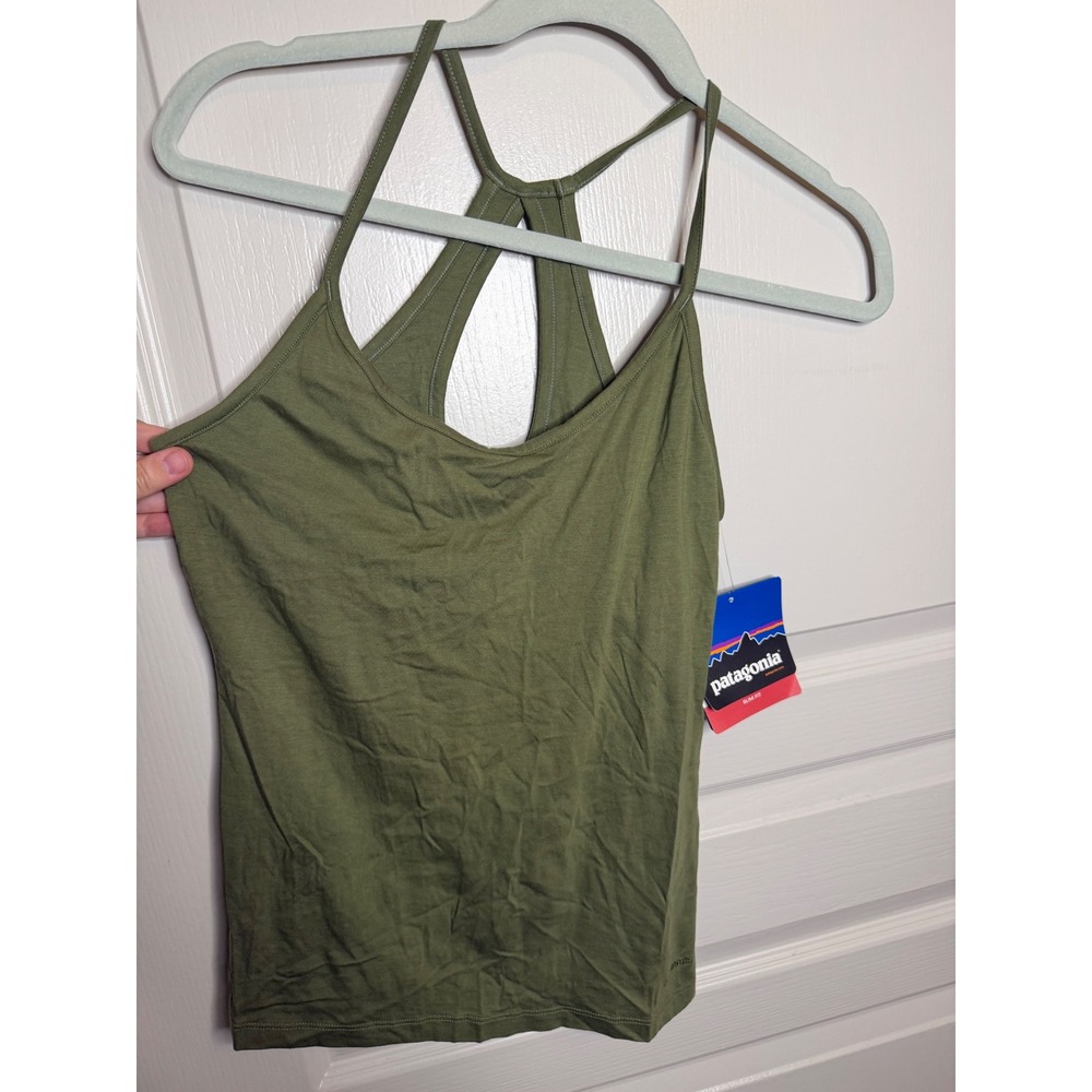 Patagonia NWT women's keyhole straight tank green organic cotton casual basic